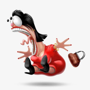 カリカチュア目玉飛び出し