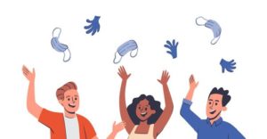 マスクを投げ捨てる切り取り７３６